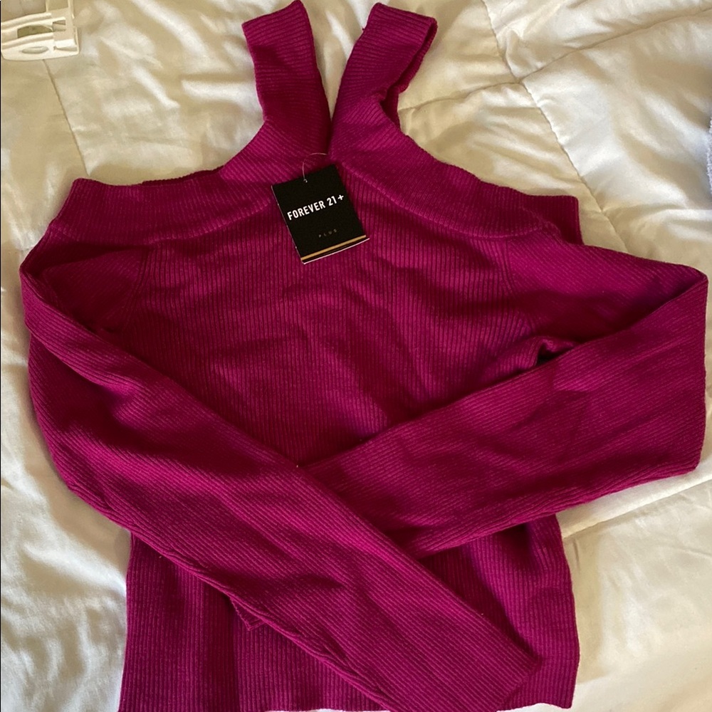 Forever 21 Pink Off-the-Shoulder Sweater